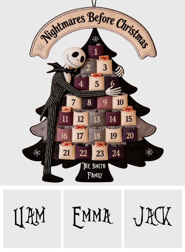 Nightmares Before Christmas - Personalized Nightmare Fabric Advent Calendar