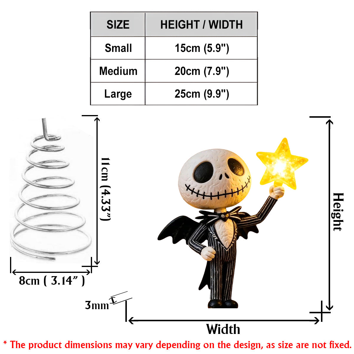 Merry Christmas - Nightmare LED Light Tree Topper