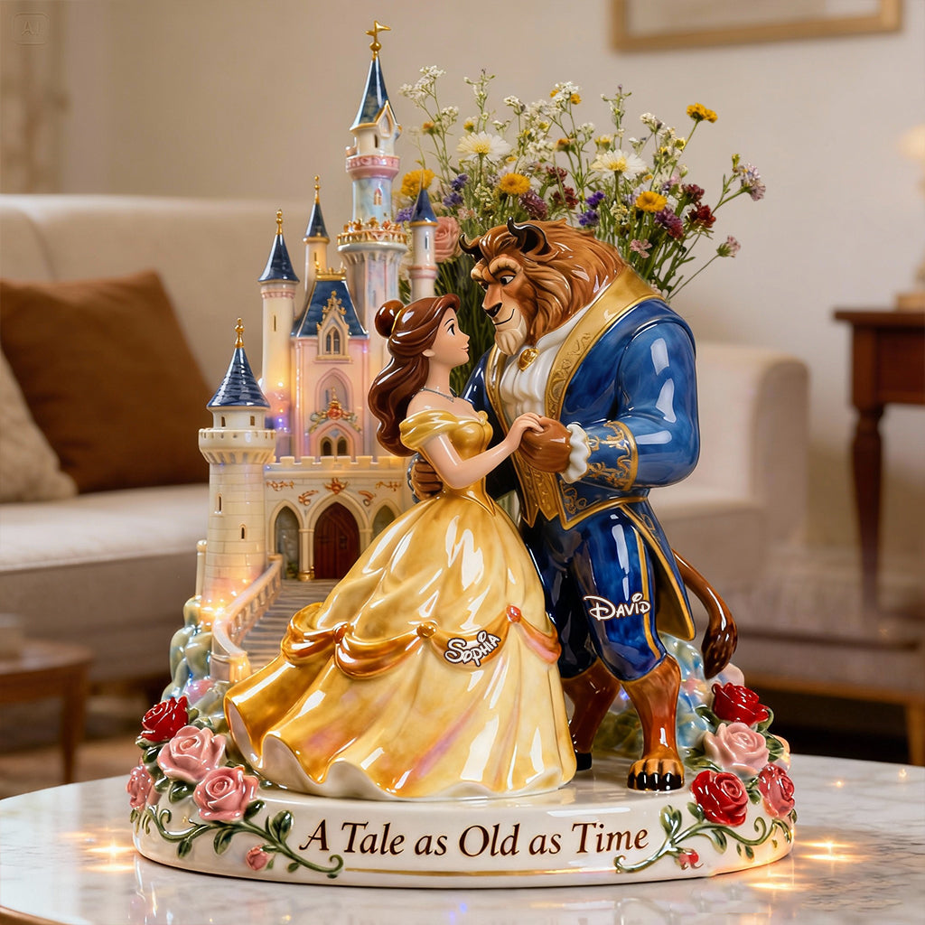 Tale As Old As Time - Personalized Beauty And The Beast Custom Shape Acrylic Flower Vase