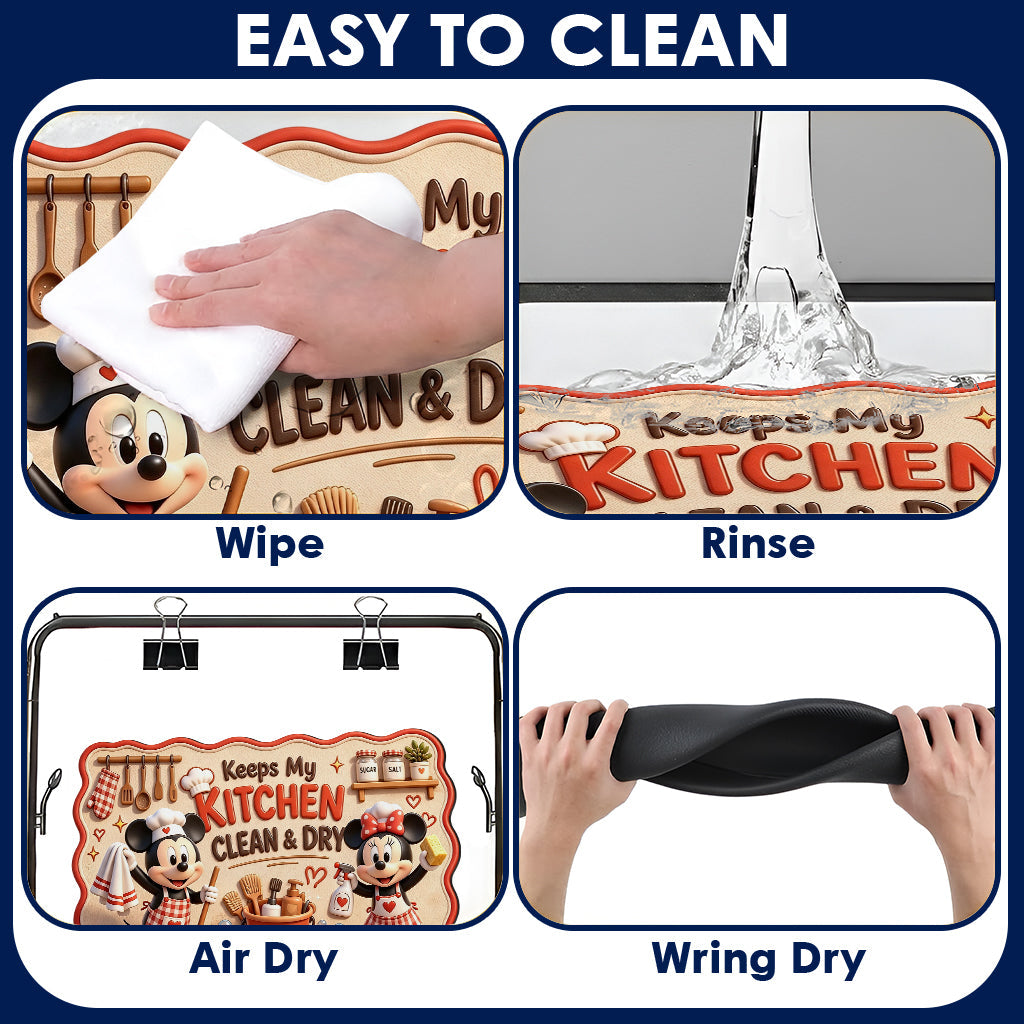 Cartoon Mouse Kitchen Mat - Personalized Mouse Drying Mat