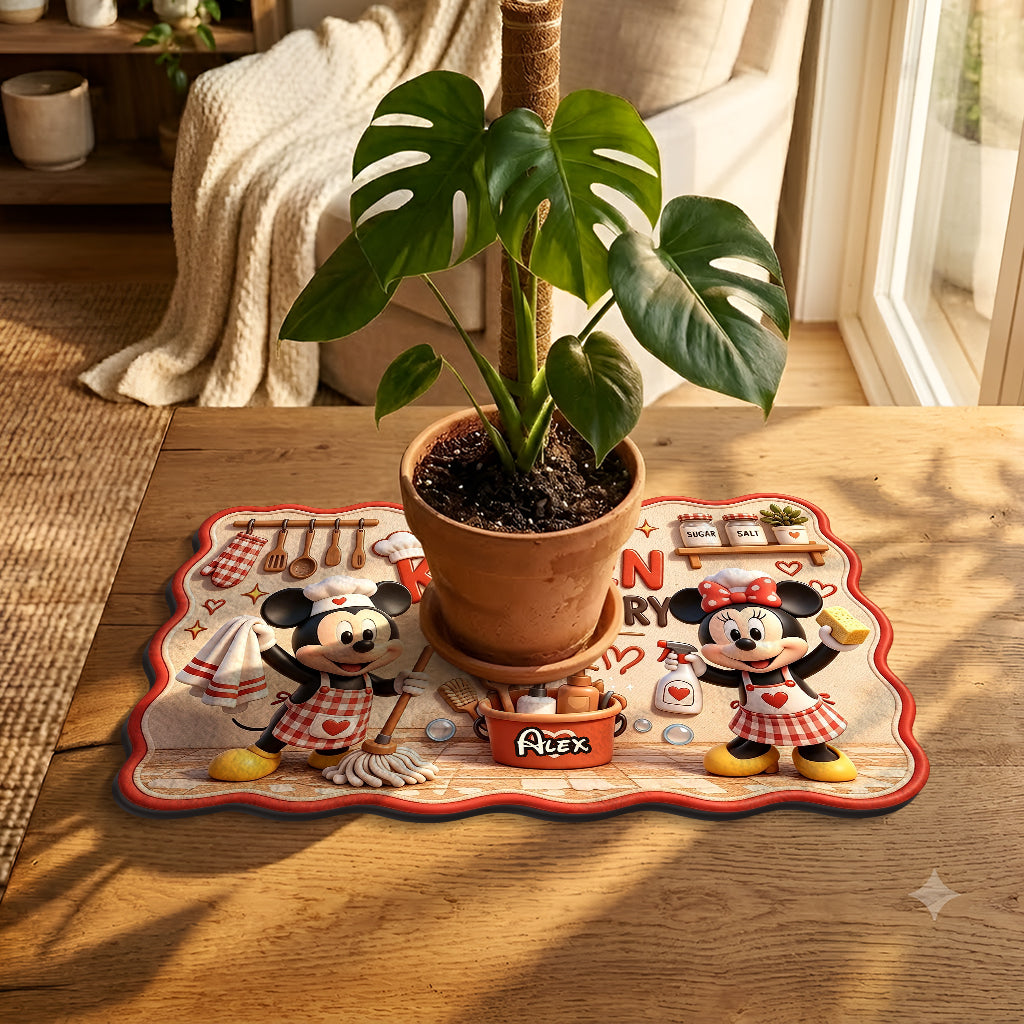 Cartoon Mouse Kitchen Mat - Personalized Mouse Drying Mat