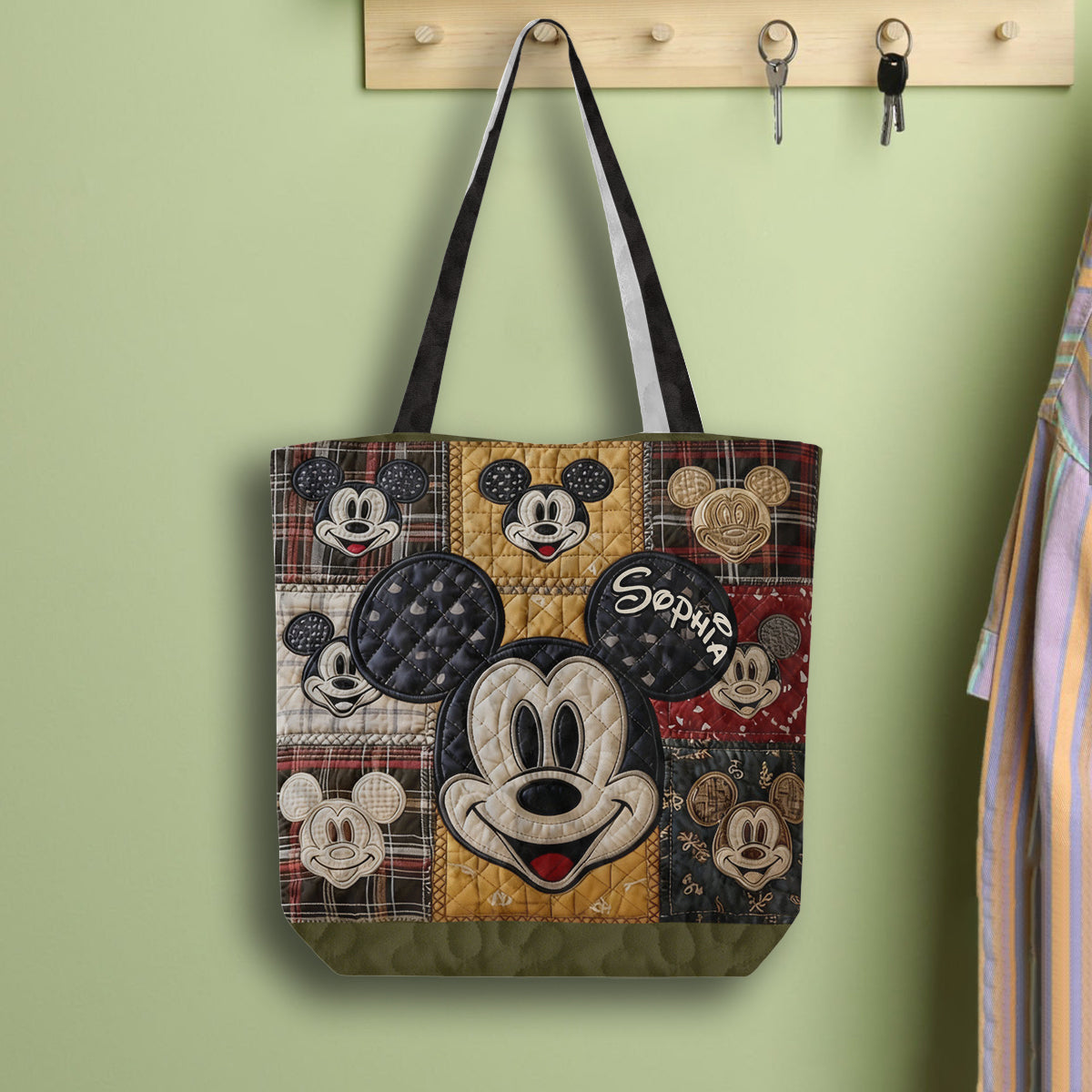 Magical Time - Personalized Mouse Quilted Tote Bag