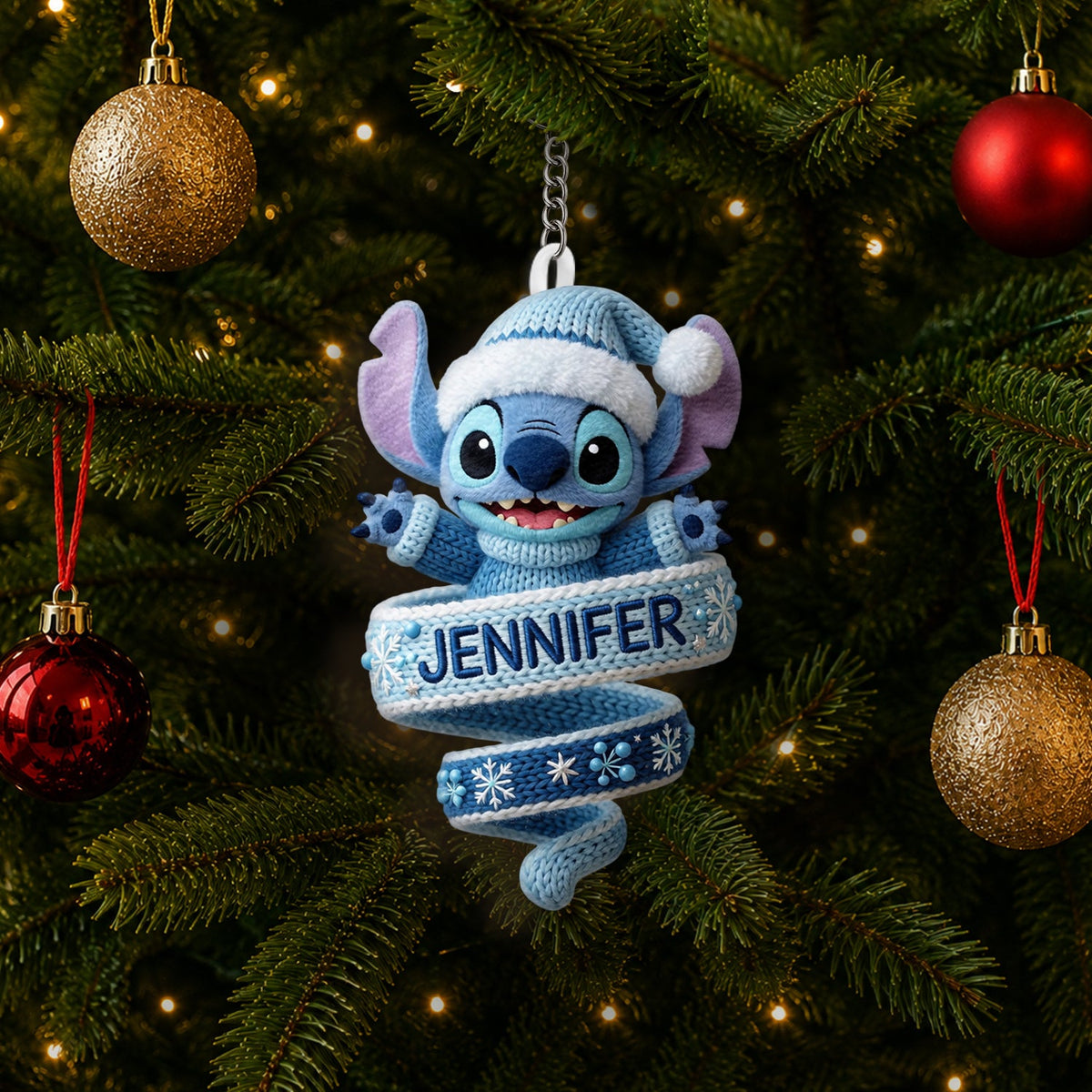 Merry Stitchmas - Personalized Ohana Plush Ornament