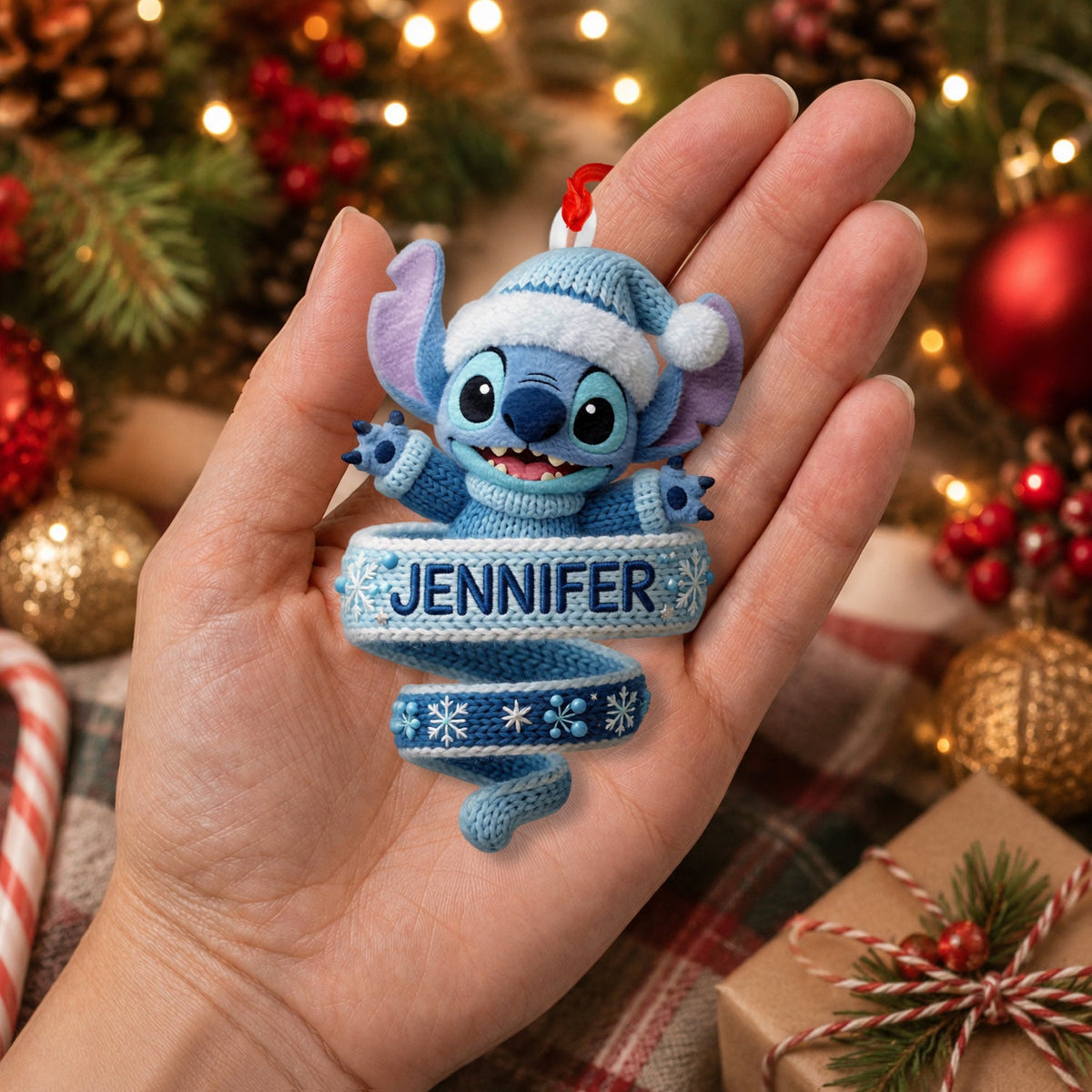 Merry Stitchmas - Personalized Ohana Plush Ornament