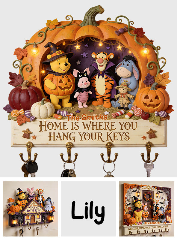 Halloween Vibes - Personalized Yellow Bear Custom Shaped Hanging Rack