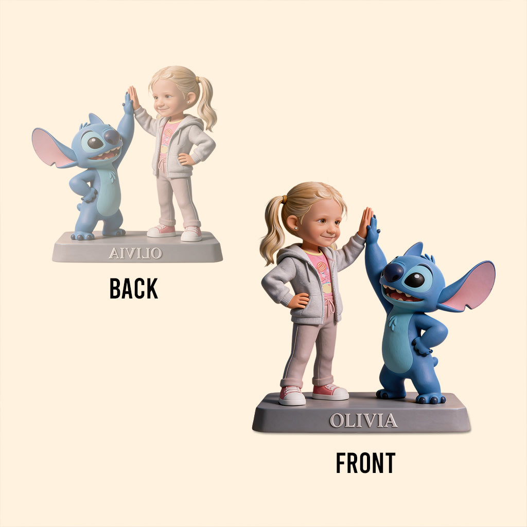 Blue Alien Friend - Personalized Ohana Custom Shaped Acrylic Plaque