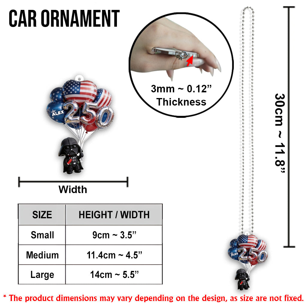 Hanging Balloons Dark Side 250 - Personalized The Force Transparent Car Ornament