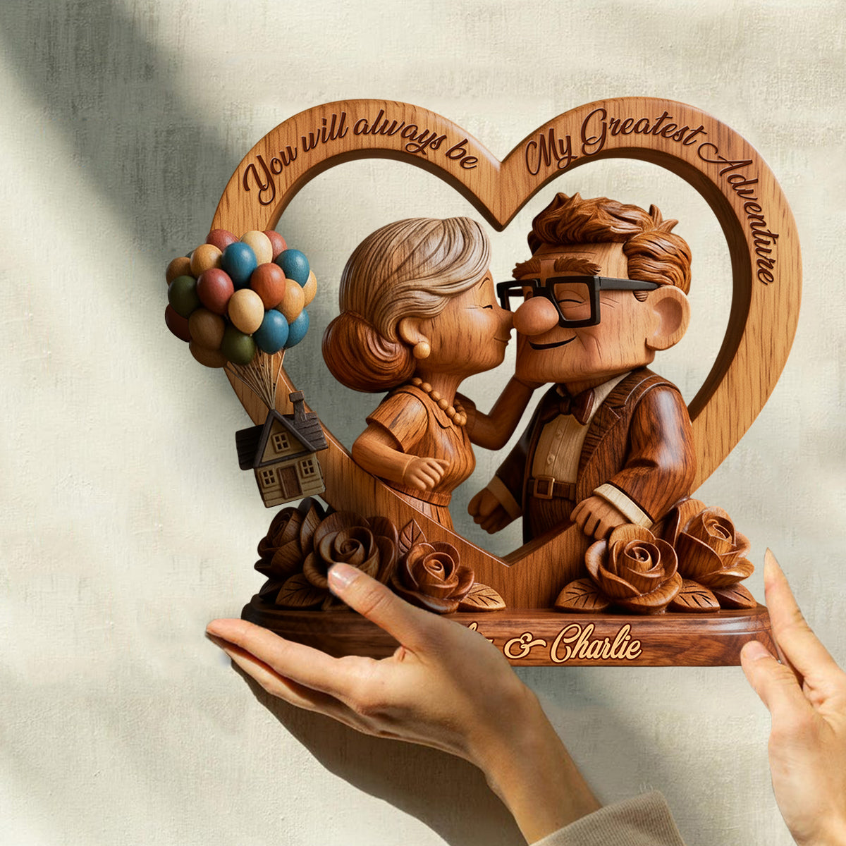 You Are My Greatest Adventure - Personalized Couple Custom Shaped Wood Plaque