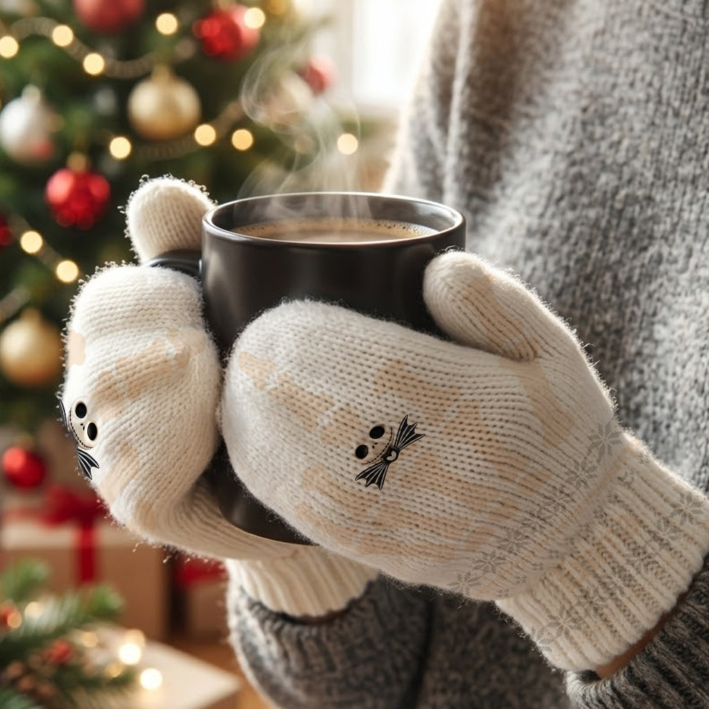 Funny Skeleton Hand - Personalized Nightmare Knitted Mittens