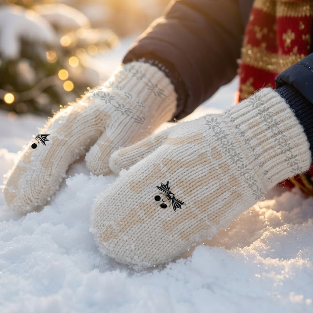 Funny Skeleton Hand - Personalized Nightmare Knitted Mittens