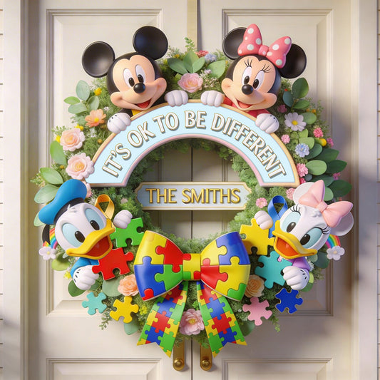 It's Ok To Be Different - Personalized Autism Awareness Custom Shaped Wood Sign