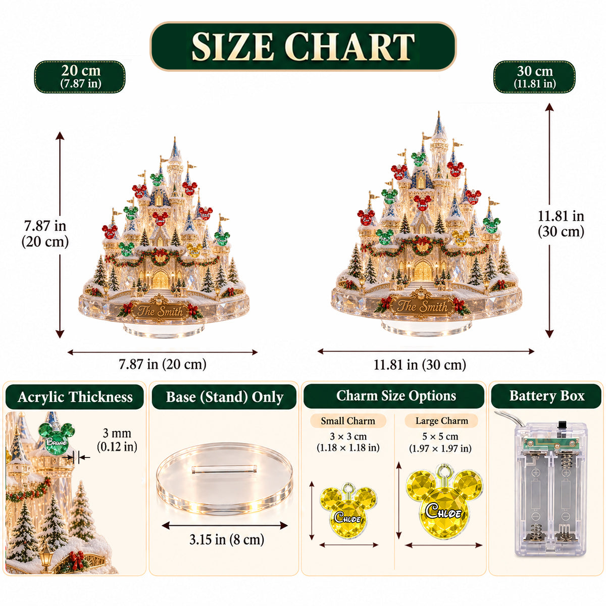What A Magical Year - Personalized Mouse Light Up Standee With Charms