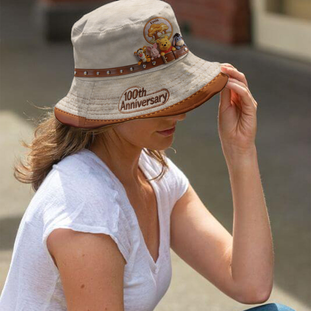 100th Anniversary Of Friendship - Personalized Yellow Bear Bucket Hat