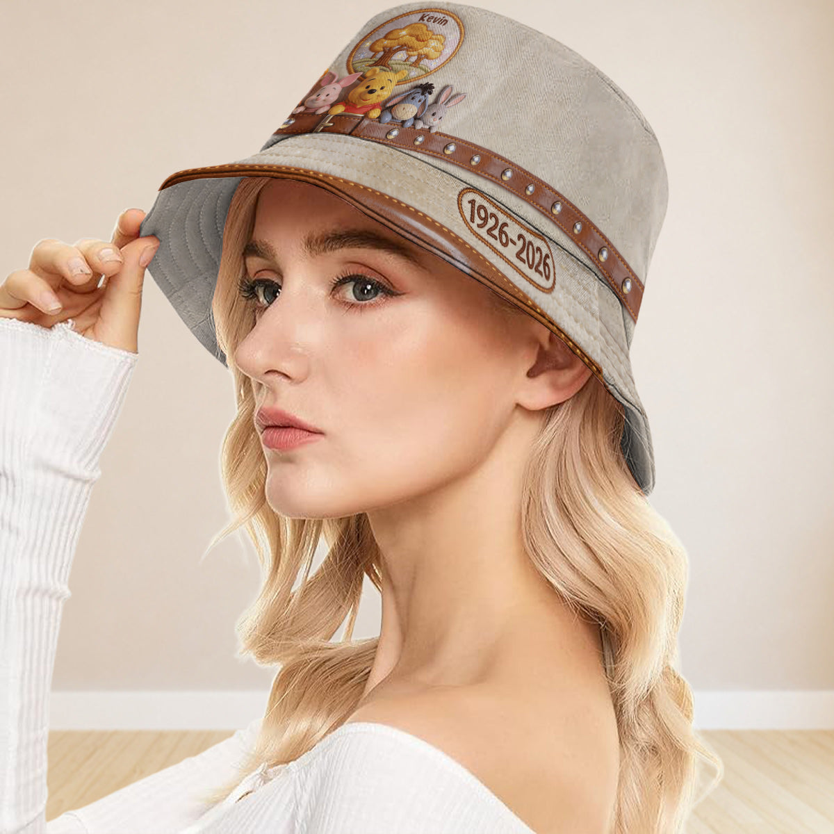 100th Anniversary Of Friendship - Personalized Yellow Bear Bucket Hat
