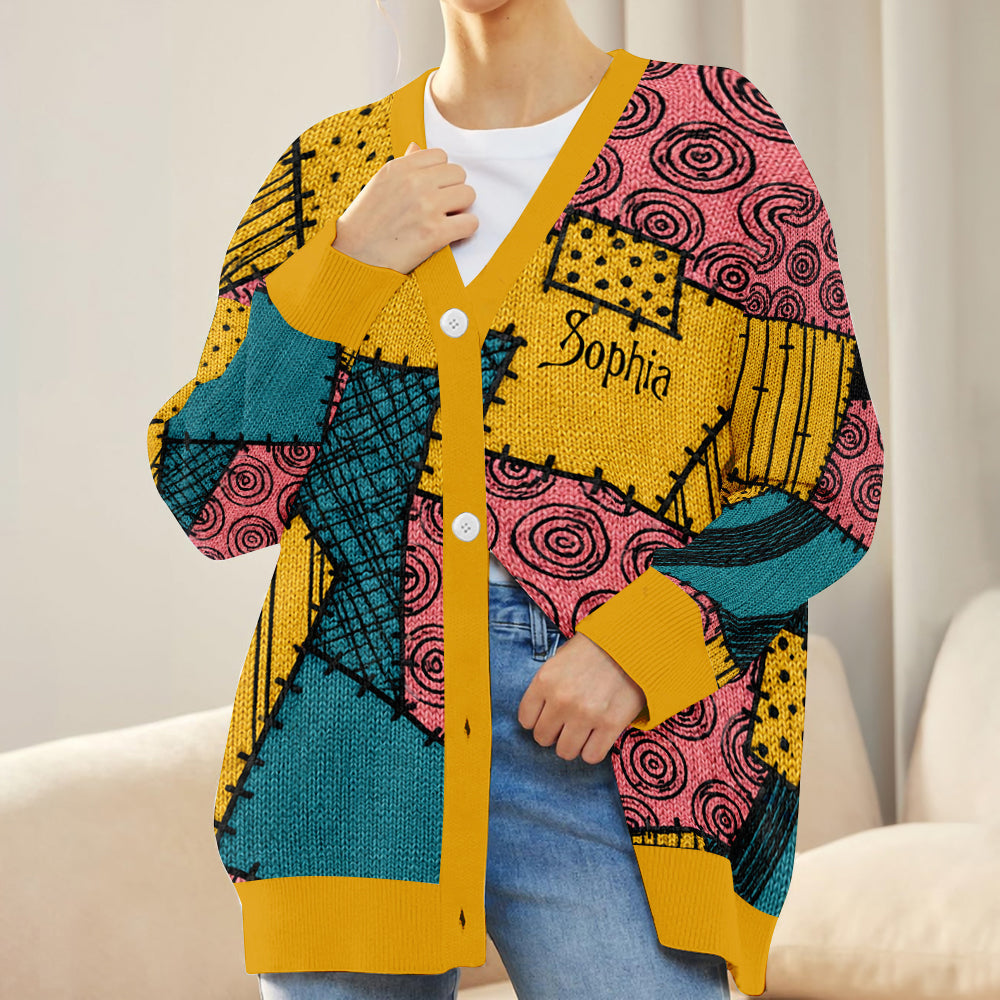 Gothic Pattern Nightmare - Personalized Nightmare Cardigan Sweater