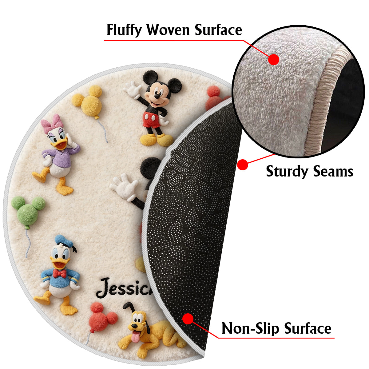 Friends - Personalized Mouse Non-Slip Tufted Rug