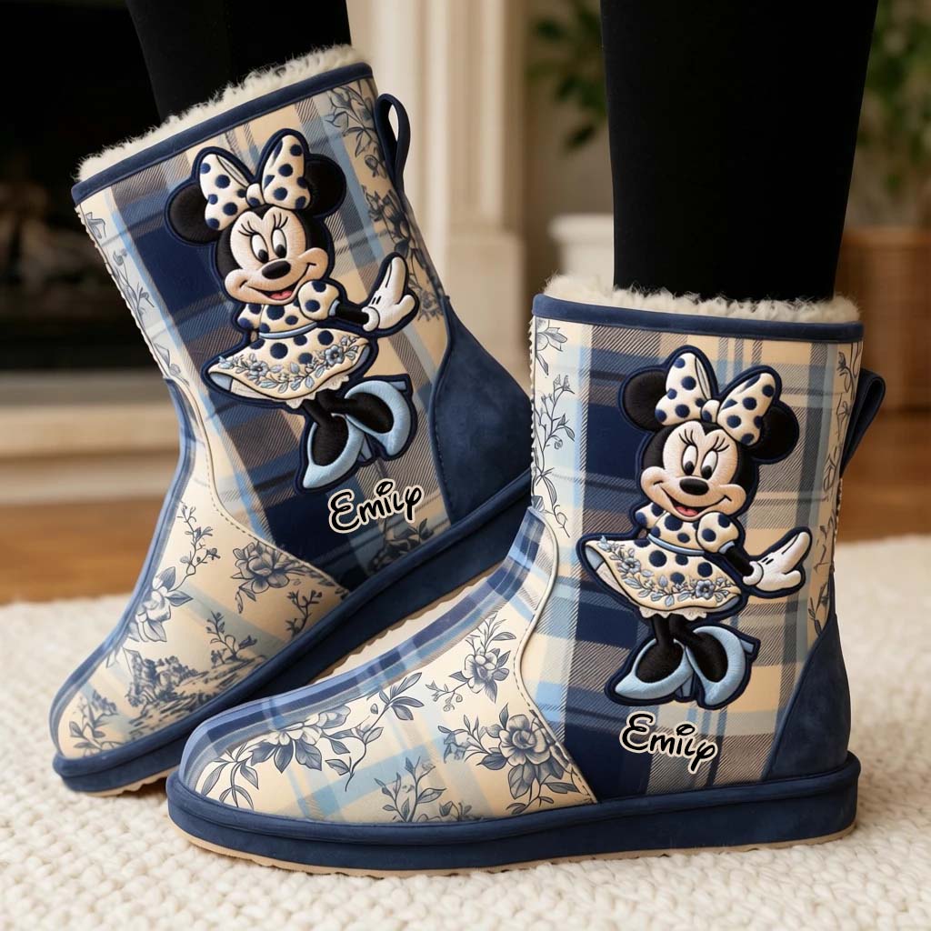 Magical Winter - Personalized Mouse Faux Fur Boot Slippers