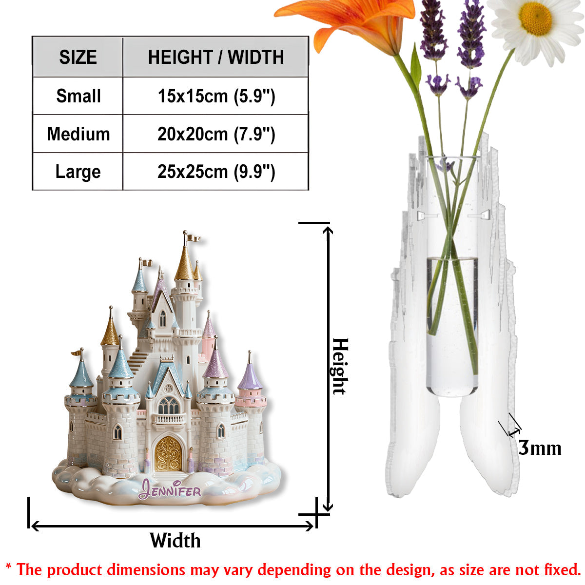 Magic Castle - Personalized Mouse Custom Shape Acrylic Flower Vase