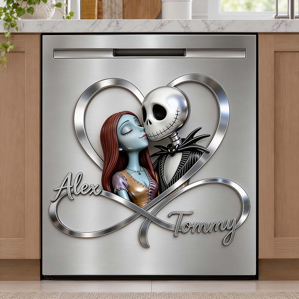 Infinite Love Nightmare Couple - Personalized Nightmare Dishwasher Cover
