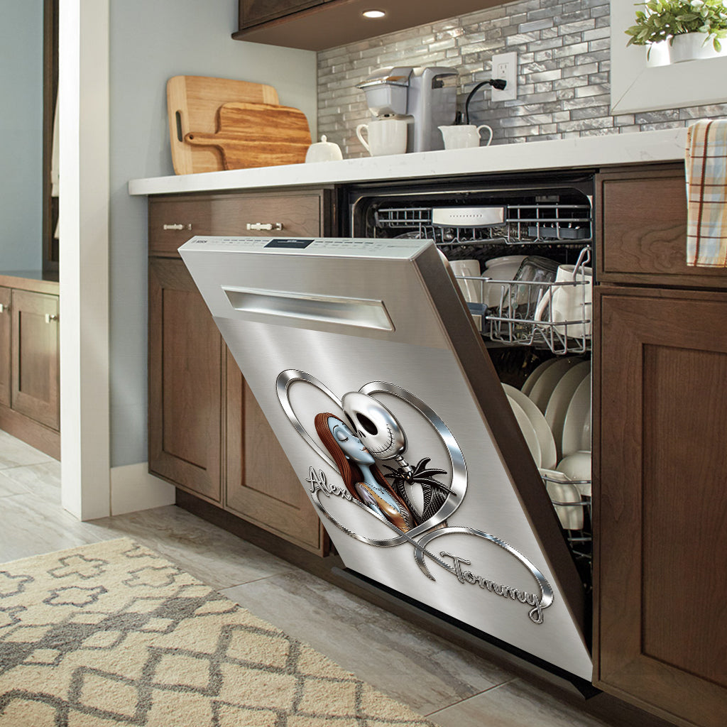 Infinite Love Nightmare Couple - Personalized Nightmare Dishwasher Cover