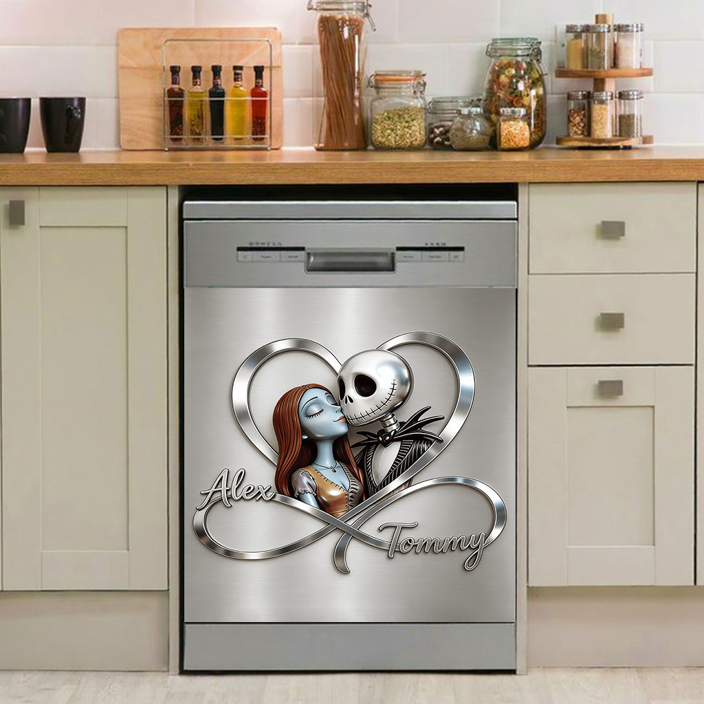 Infinite Love Nightmare Couple - Personalized Nightmare Dishwasher Cover