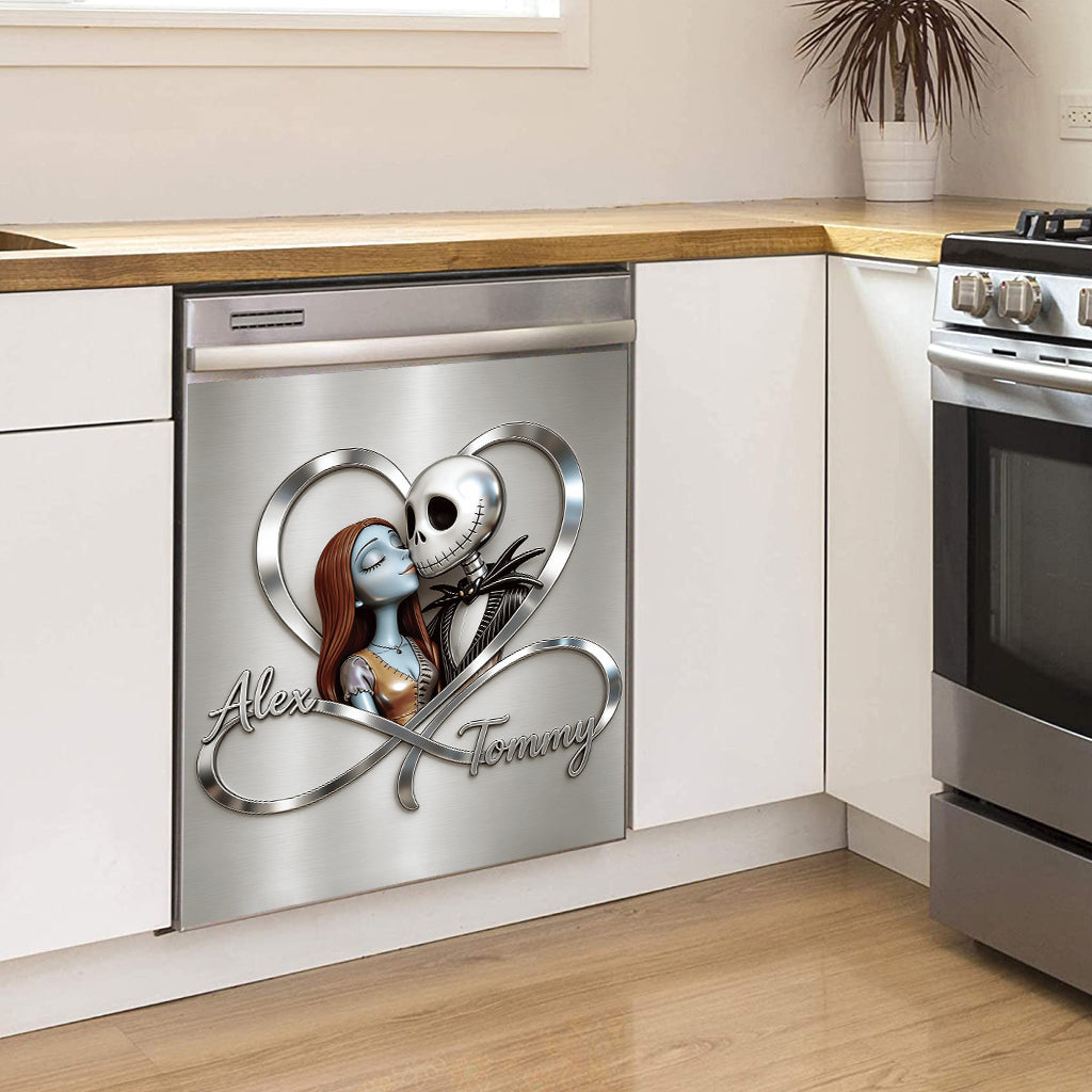 Infinite Love Nightmare Couple - Personalized Nightmare Dishwasher Cover