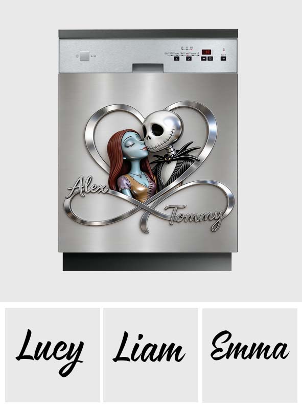 Infinite Love Nightmare Couple - Personalized Nightmare Dishwasher Cover