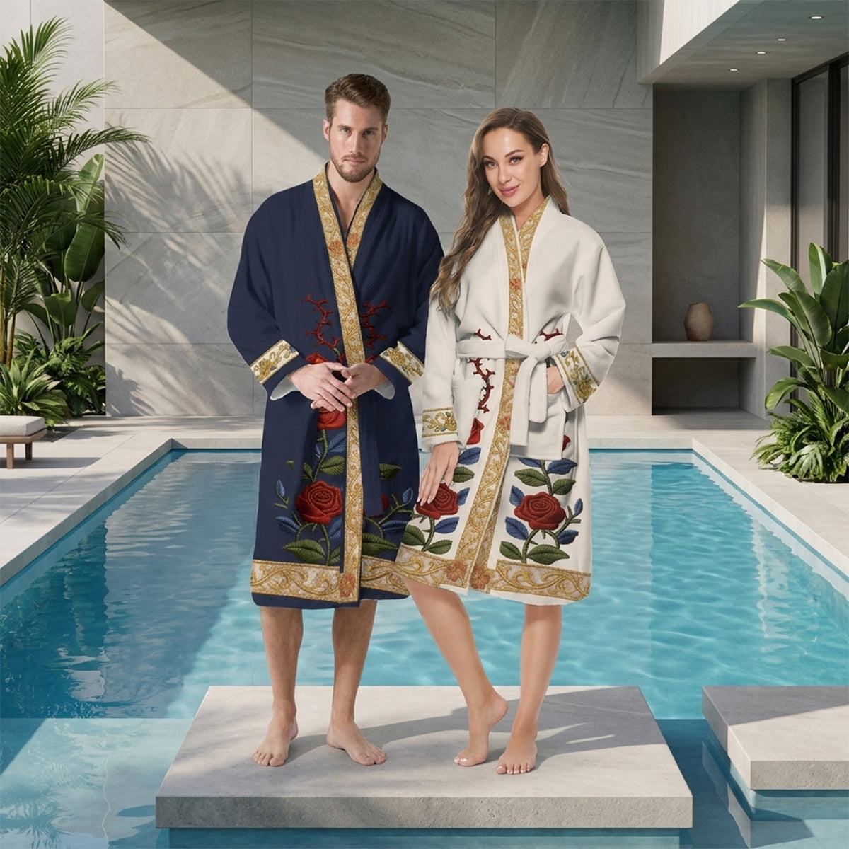 Tale As Old As Time - Personalized Beauty And The Beast Pajama Kimono Robe