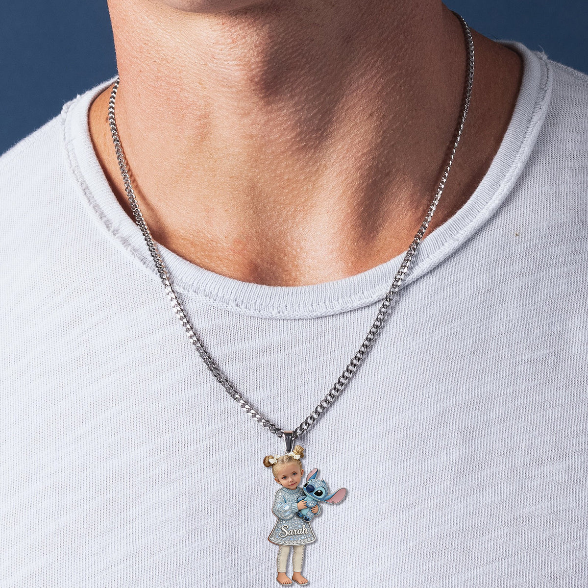 Best Friends - Personalized Ohana Shaped Metal Pendant Necklace