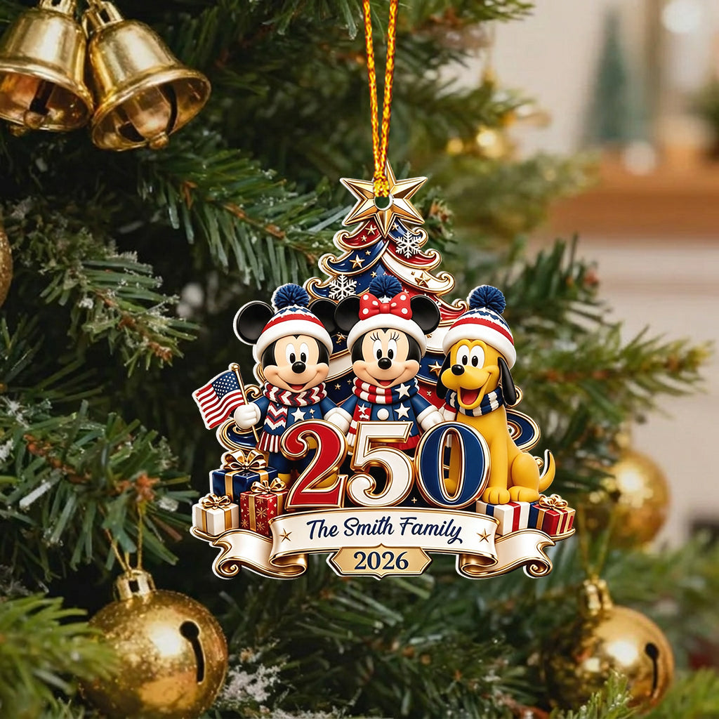 250th Anniversary Christmas - Personalized Mouse Premium 3D Ornament