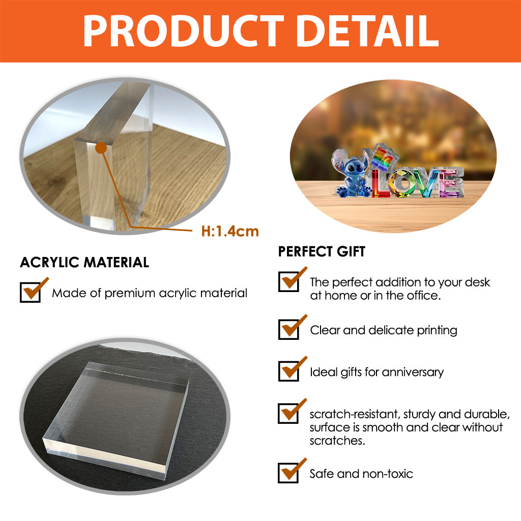 Love Is Love - Personalized LGBT Support Custom Shaped Acrylic Plaque