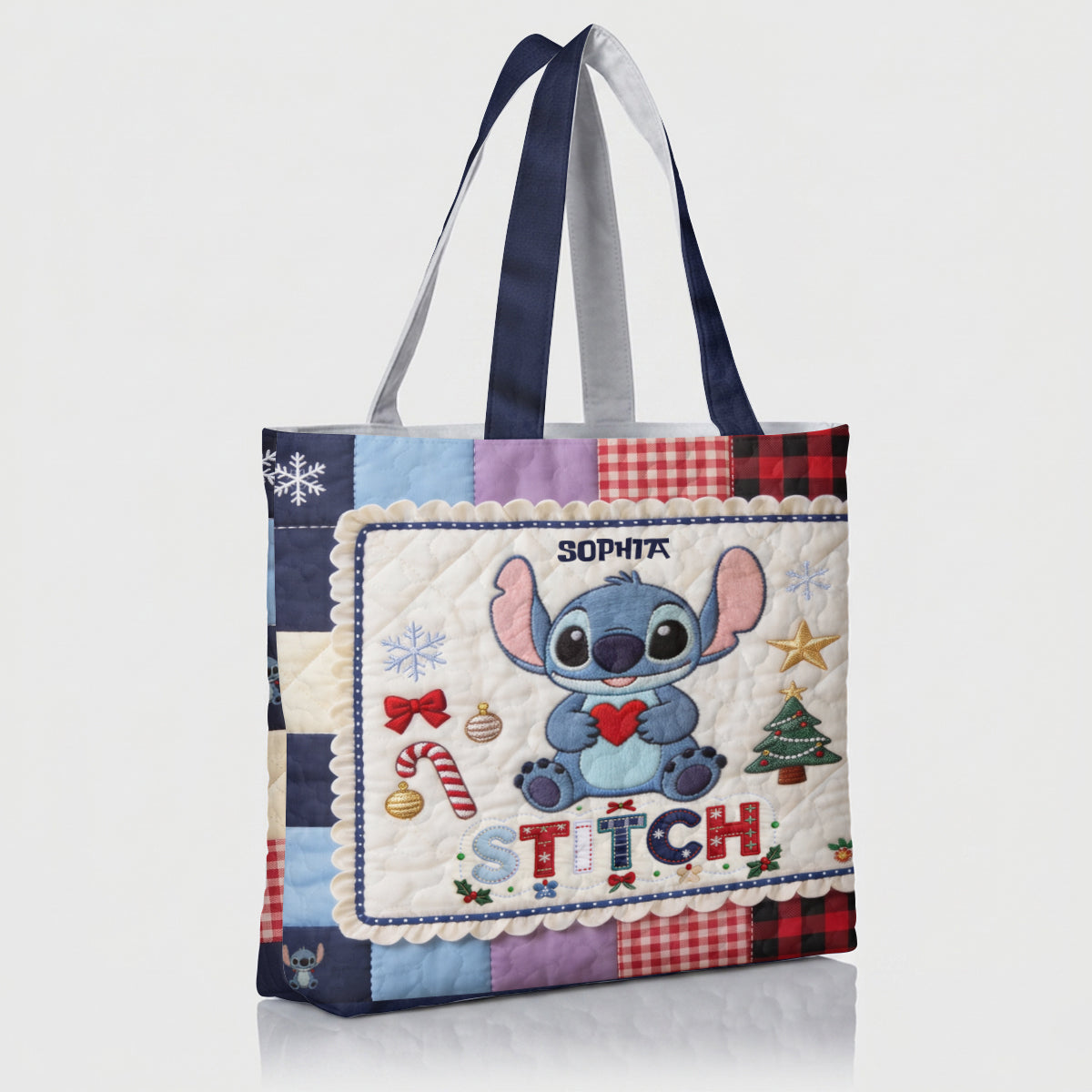 Merry Christmas - Personalized Ohana Quilted Tote Bag