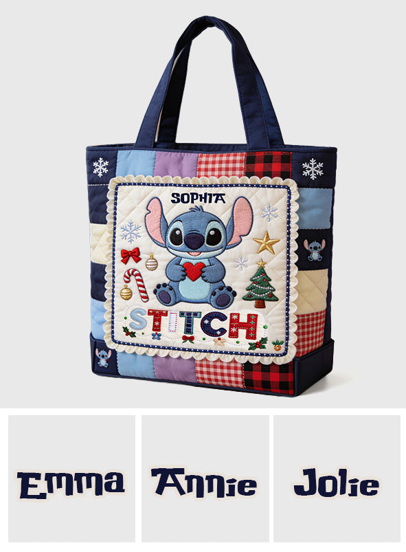 Merry Christmas - Personalized Ohana Quilted Tote Bag