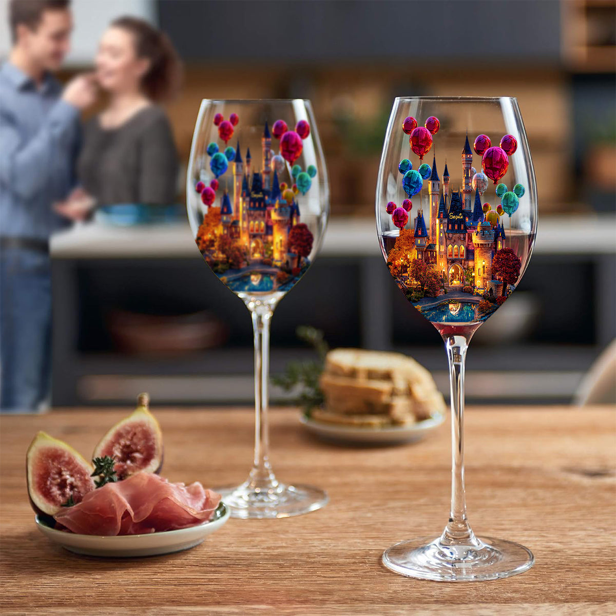 Magical Night - Personalized Mouse Wine Glass With Long Stem