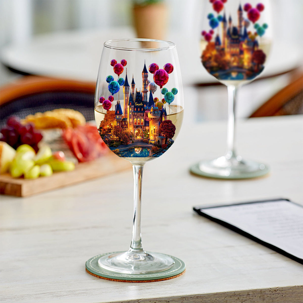 Magical Night - Personalized Mouse Wine Glass With Long Stem