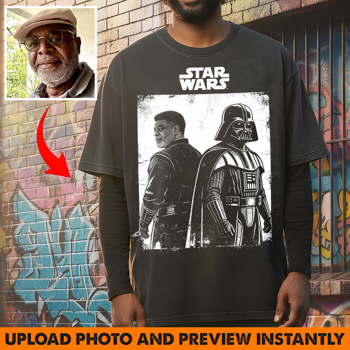 Custom From Any Photo - Personalized The Force Wash T-Shirt