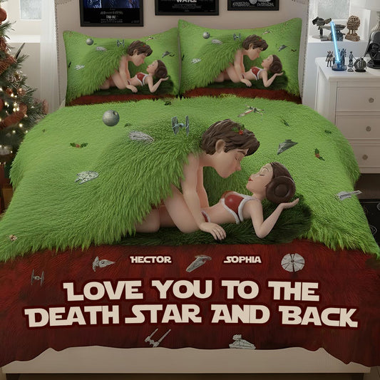 Love To The Death Star And Back - Personalized The Force Quilt Set