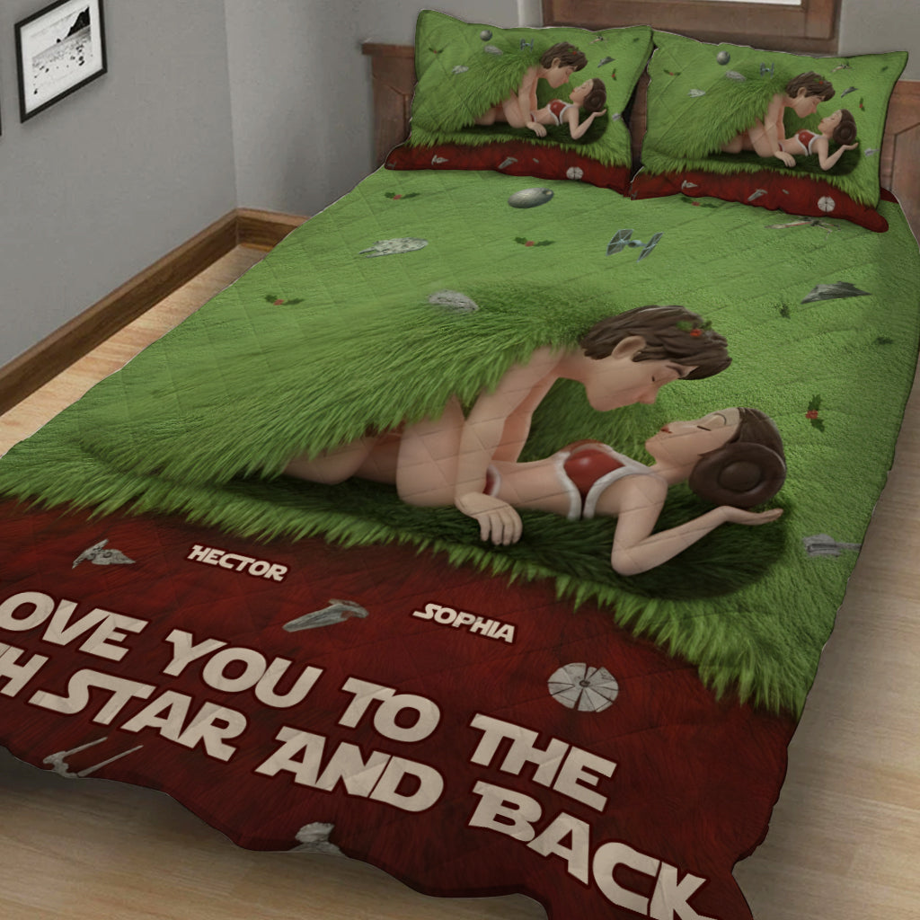 Love To The Death Star And Back - Personalized The Force Quilt Set