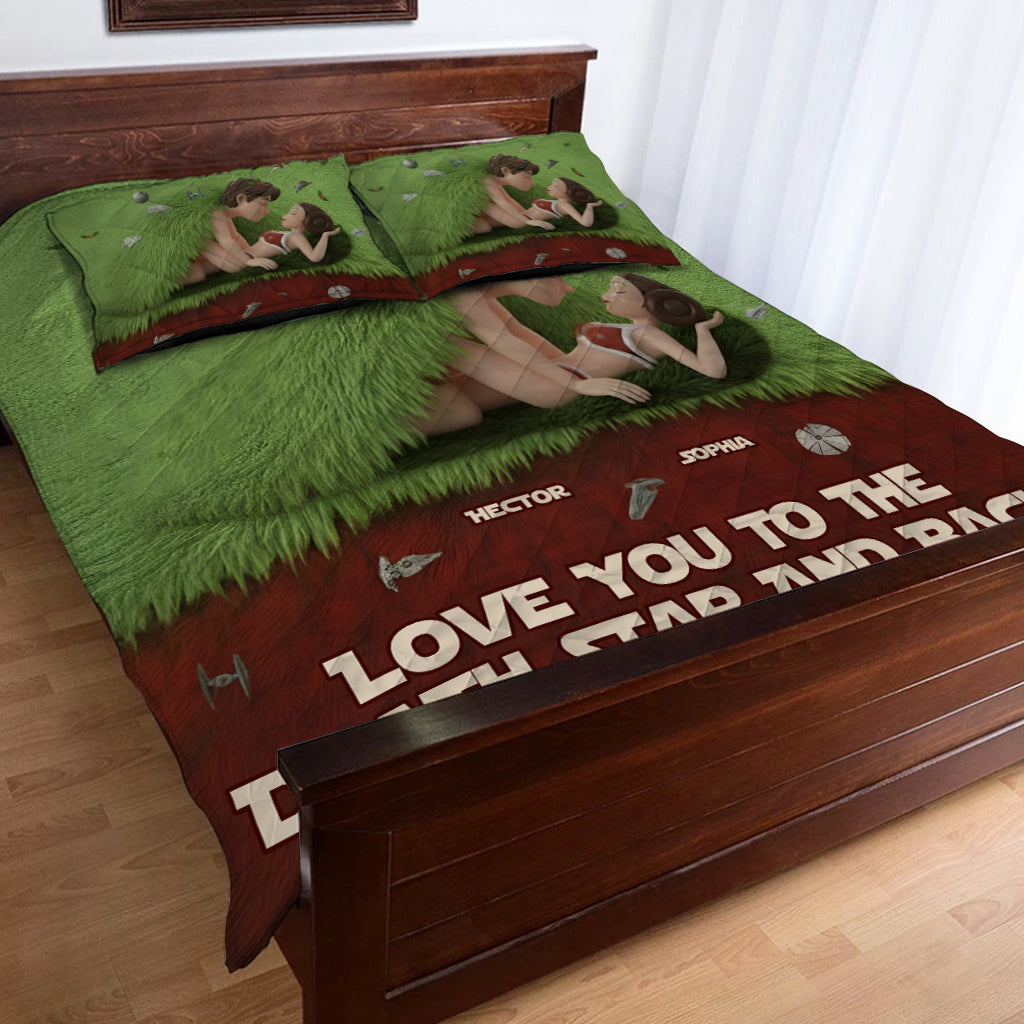 Love To The Death Star And Back - Personalized The Force Quilt Set