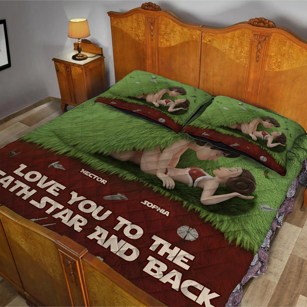 Love To The Death Star And Back - Personalized The Force Quilt Set