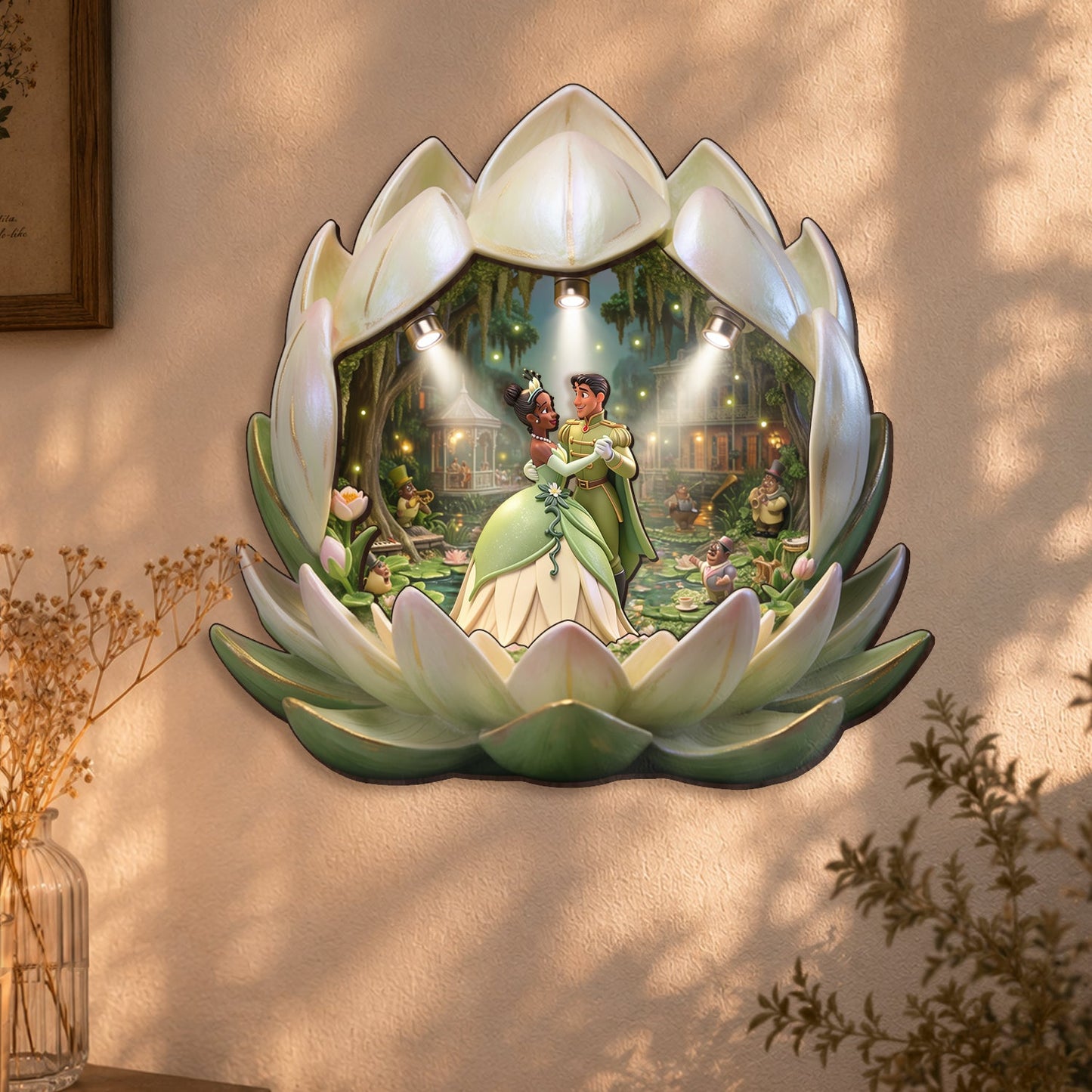 Once Upon A Time - Personalized Beautiful Princess Wooden Light Shadow Box