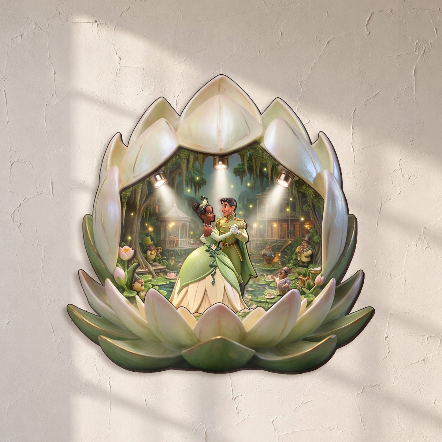 Once Upon A Time - Personalized Beautiful Princess Wooden Light Shadow Box