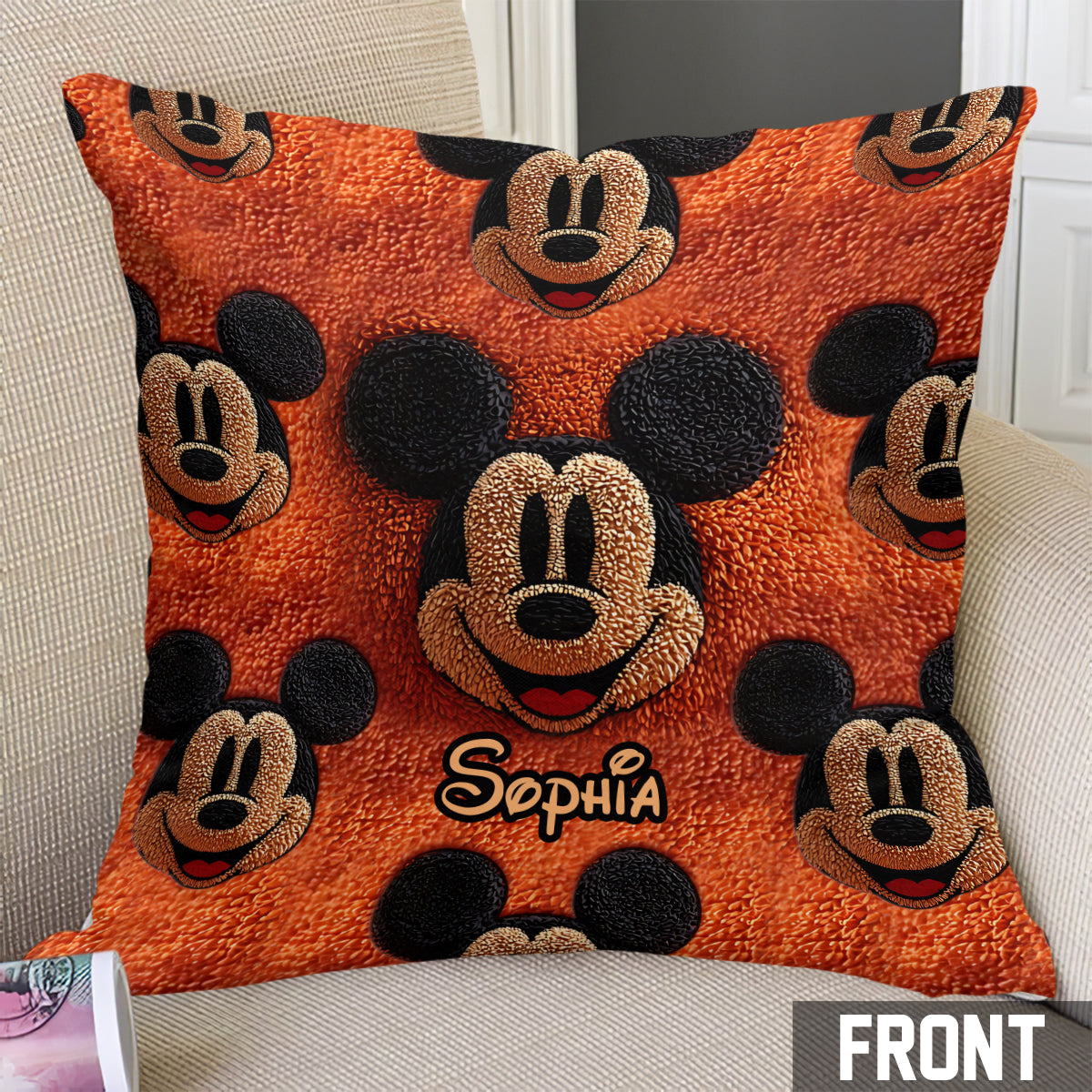 Big Ears Mouse Friend - Personalized Mouse Throw Pillow