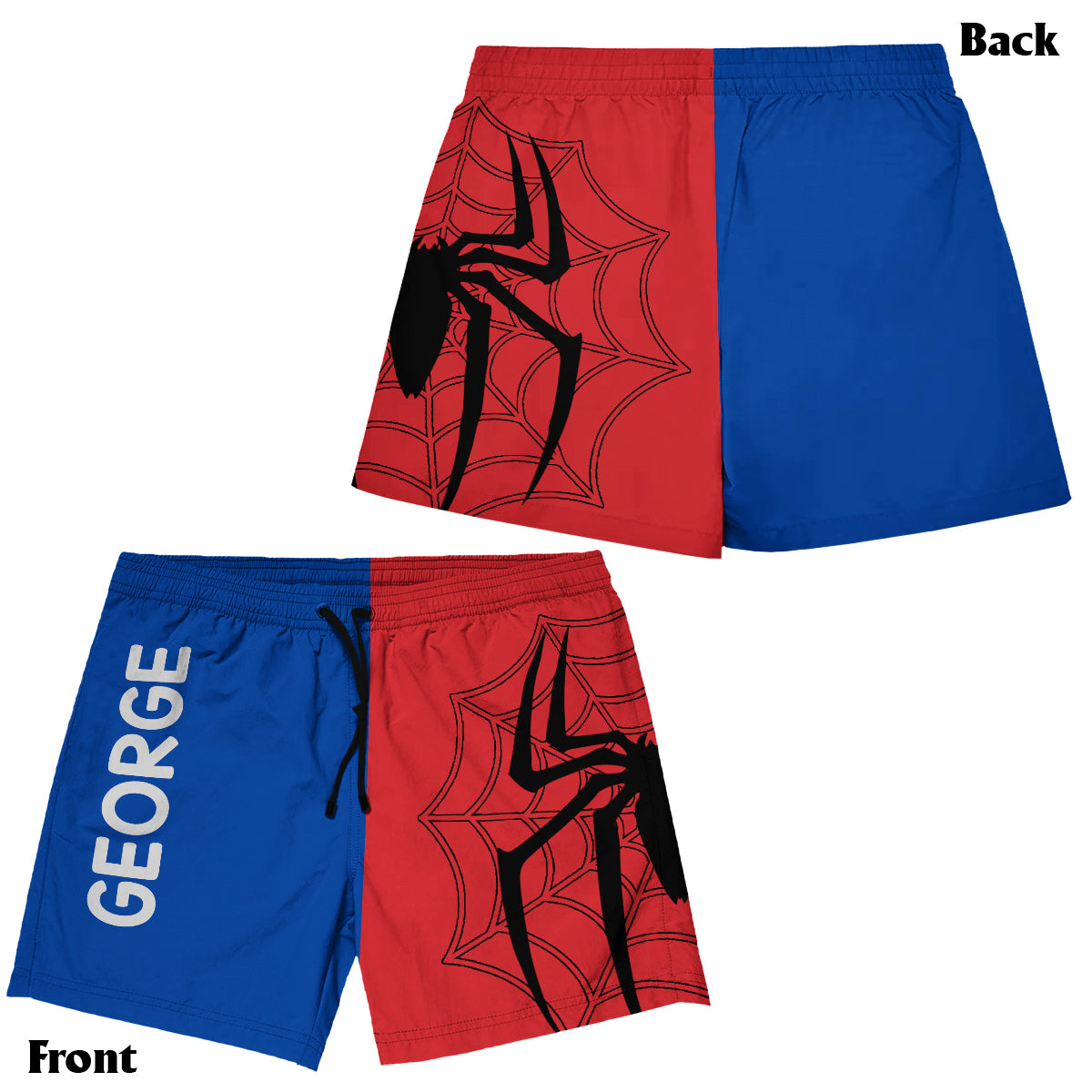 Cool Spider - Personalized Kid Swimsuit Trunk Rashguard Set