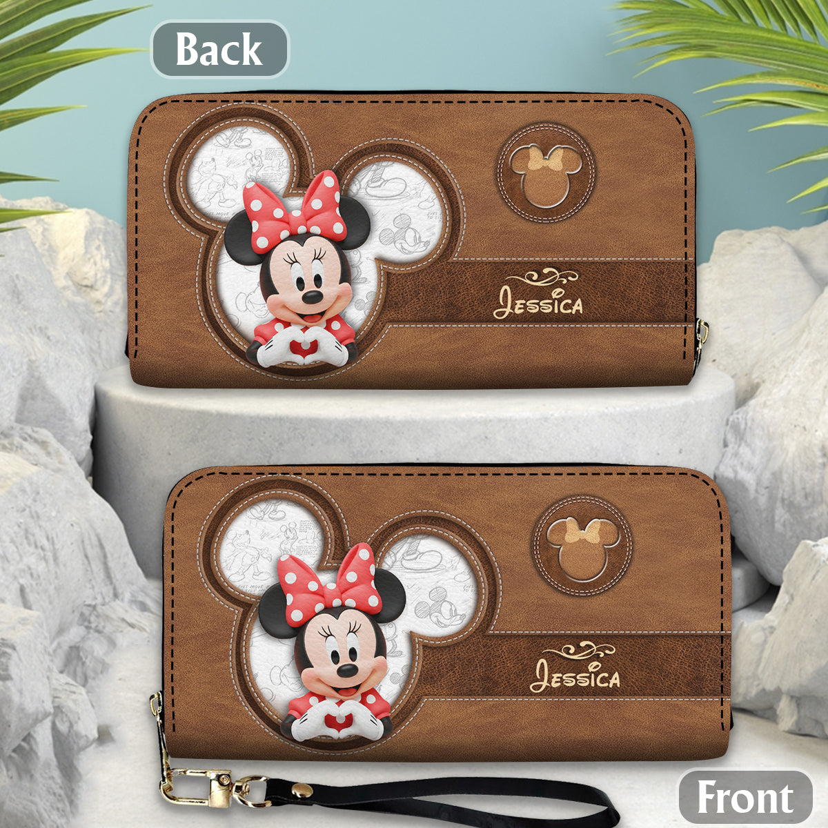 Magical Moment - Personalized Mouse Leather Long Wallet