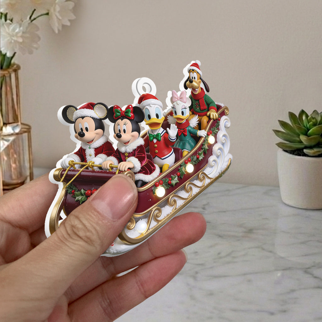 Dashing Through The Snow Magical Friends - Personalized Mouse Premium 3D Ornament