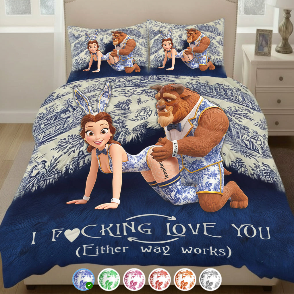 I Love You - Personalized Mouse Quilt Set