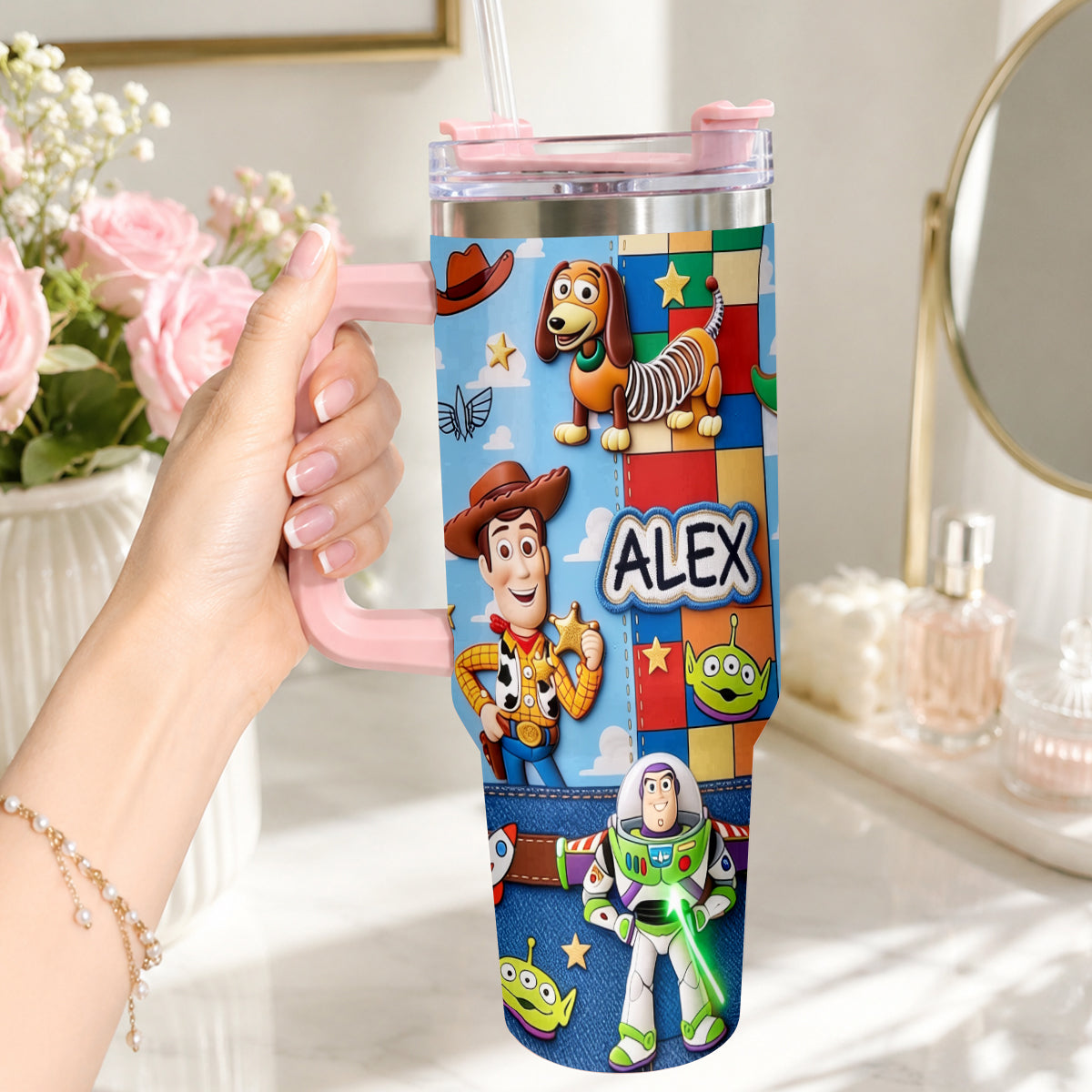 Galaxy And Western Buddy Toy - Personalized Toy Story Tumbler With Plush Charm