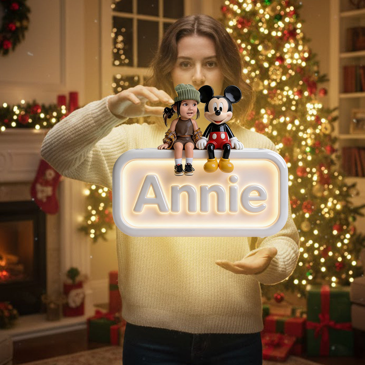GlowName Kids - Personalized Mouse LED Light Acrylic Sign