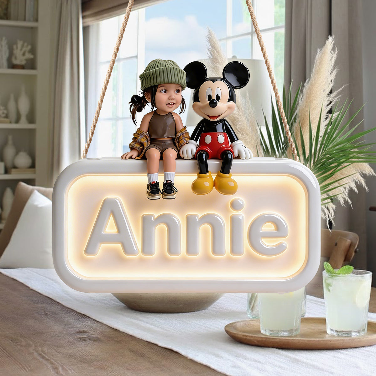 GlowName Kids - Personalized Mouse LED Light Acrylic Sign